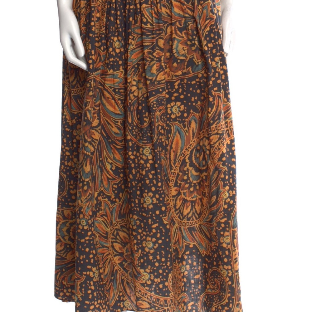 Mara Hoffman Floral Print Maxi Skirt - Orange and Brown
